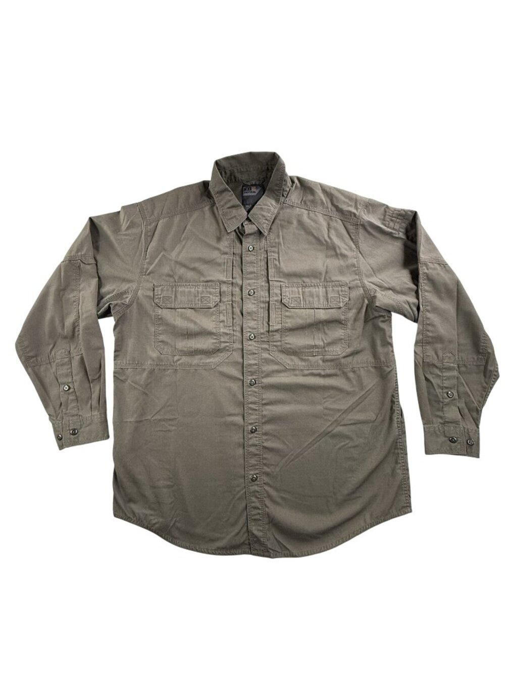 5.11 Tactical Shirt Mens Large Green Button Up Long Sleeve Vented Concealed